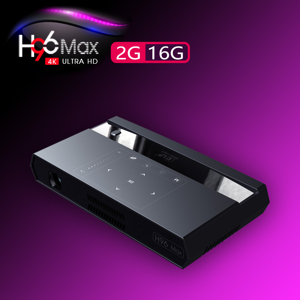 2019 Newest Portable Projector H96 Max 4K 3D Full HD Smart DLP Mini Projector 