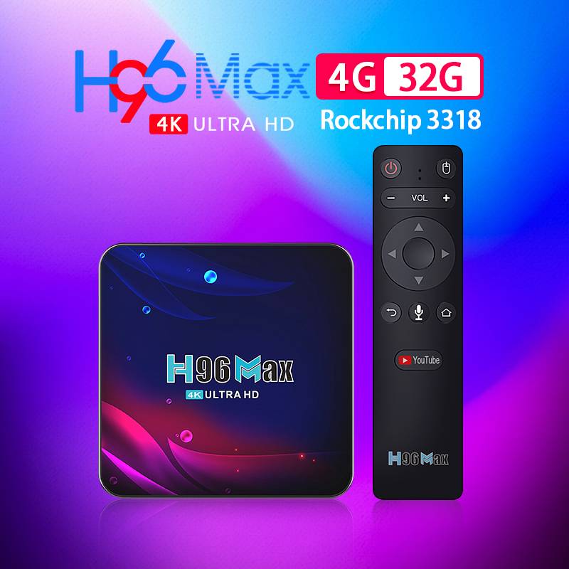 H96 Max RK3318 Smart TV Box with Android 9.0 - 4GB RAM, 64GB ROM