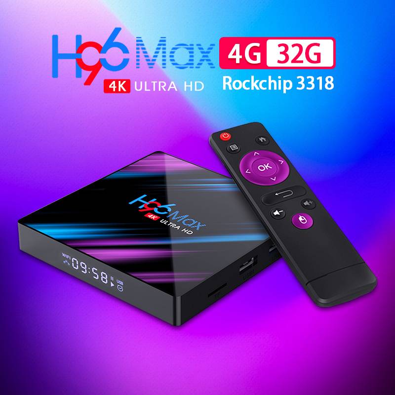 H96 Max Rockchip RK3318 Smart Android 10.0 4gb ram 32gb rom 4K Android tv box