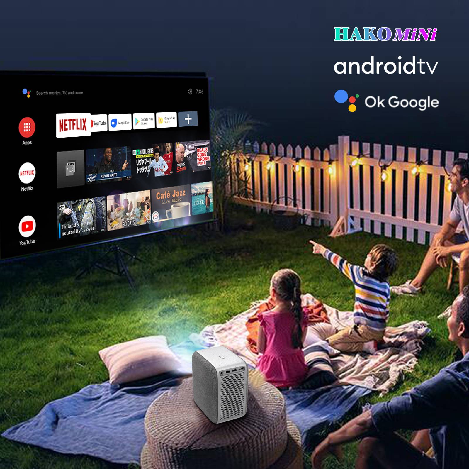 Newest hakomini pl4 google certified projector home theater