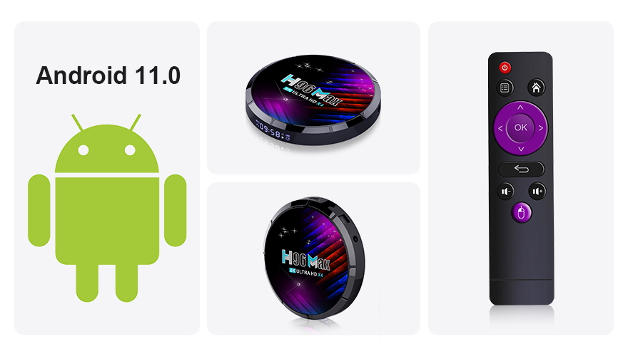 2022 Newest H96 Max Android TV Box Amlogic S905X4 8K UHD AV1 Media Streamer  I2H9