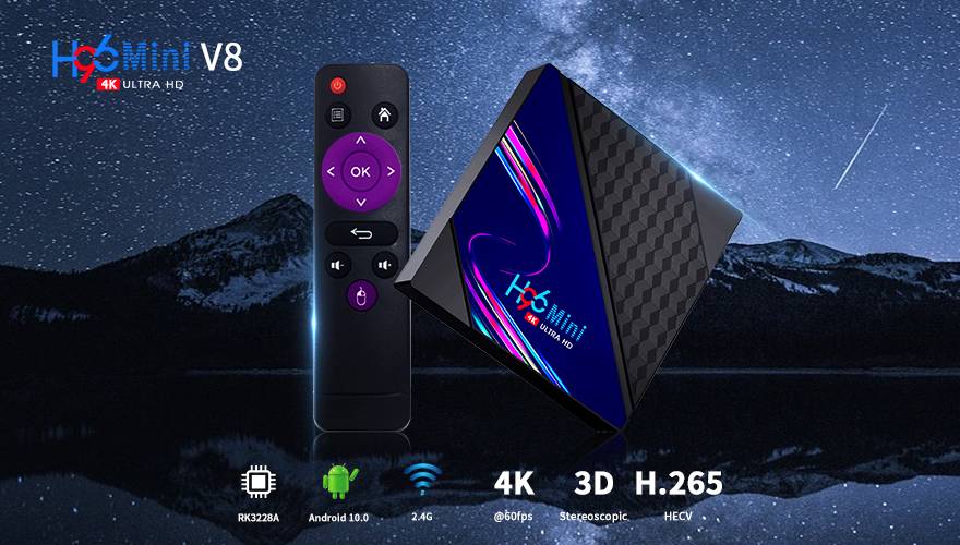 Factory Rk3228A smart tv box android H96 Mini V8 2GB 16GB OTT TV Box