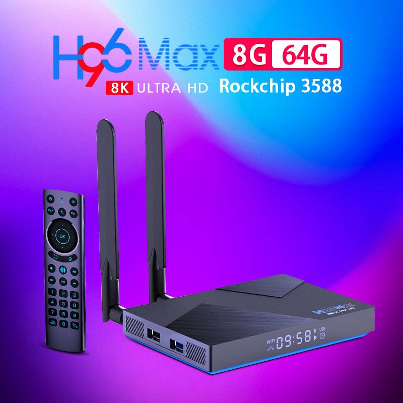Newest H96Max V58 WIFI6 android tv box support 8k tv box smart  8G64G OTT TV BOX