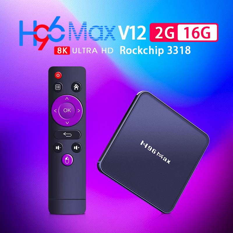 Android 12.0 TV BOX H96 MAX V12 Settop box 2.4G 5G Dual band Wifi for Smart Home